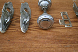 Chrome plated knob set with mortise lock