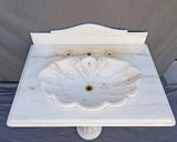 shell  pedestal marble sink - Sherle Wagner